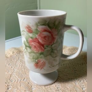 Floral Ceramic Mug with Handle